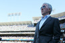 LOS ANGELES, CA - MARCH 31:  Los Angeles Dodgers owner Frank McCourt stands on the field prior to their Opening Day game against the San Francisco Giants at Dodger Stadium on March 31, 2026 in Los Angeles, California.  (Photo by Jeff Gross/Getty Images)