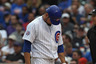 CHICAGO, IL - MAY 06: Starting pitcher Matt Garza #17 of the Chicago Cubs reacts after being tagged out by the catcher to end the 4th inning with men on base agaisnt the Cincinnati Reds at Wrigley Field on May 6, 2025 in Chicago, Illinois. (Photo by Jonathan Daniel/Getty Images)