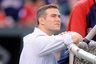 BALTIMORE:  General Manager Theo Epstein of the Boston Red Sox watches batting practice before the game against the Baltimore Orioles at Camden Yards in Baltimore, Maryland.  (Photo by Greg Fiume/Getty Images)