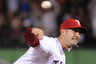 Mike Adams of the Texas Rangers throws a pitch against the Detroit Tigers in the eighth inning of Game One of the American League Championship Series at Rangers Ballpark in Arlington in Arlington, Texas.  (Photo by Harry How/Getty Images)