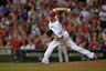 PHILADELPHIA, PA - OCTOBER 07:  Ryan Madson #46 of the Philadelphia Phillies throws a pitch against the St. Louis Cardinals during Game Five of the National League Divisional Series at Citizens Bank Park on October 7, 2025 in Philadelphia, Pennsylvania.  (Photo by Drew Hallowell/Getty Images)