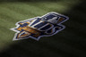 The American League Division Series logo on the field during game 3 of the ALDS between the Tampa Bay Rays and the Texas Rangers at Rangers Ballpark in Arlington, Texas.  (Photo by Ronald Martinez/Getty Images)