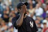 Tampa, FL, USA; New York Yankees starting pitcher Michael Pineda reacts on the mound in the first inning against the Pittsburgh Pirates at George M. Steinbrenner Field.  Credit: Kim Klement-US PRESSWIRE