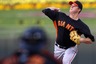 Surprise, AZ, USA; San Francisco Giants starting pitcher Matt Cain (18) pitches against the Texas Rangers during the second inning at Surprise Stadium.  Mandatory Credit: Jake Roth-US PRESSWIRE