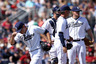 PEORIA, AZ:  Starting pitcher Tim Stauffer #46 of the San Diego Padres leaves the mound after being removed by manager Bud Black during the spring training game against the Arizona Diamondbacks at Peoria Stadium in Peoria, Arizona.  (Photo by Christian Petersen/Getty Images)