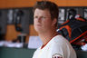 Matt Cain of the San Francisco Giants sits in the dugout during their game against the Pittsburgh Pirates at AT&T Park in San Francisco, California.  (Photo by Ezra Shaw/Getty Images)