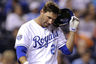 Jeff Francoeur of the Kansas City Royals drops his bat after striking out against the Detroit Tigers at Kauffman Stadium in Kansas City, Missouri. (Photo by Ed Zurga/Getty Images)