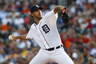 Detroit, MI, USA; Detroit Tigers starting pitcher Justin Verlander (35) pitches during the first inning against the St. Louis Cardinals at Comerica Park. Mandatory Credit: Rick Osentoski-US PRESSWIRE