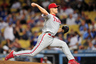 Los Angeles, CA, USA; Philadelphia Phillies relief pitcher Jonathan Papelbon (58) pitches in the ninth inning against the Los Angeles Dodgers at Dodger Stadium. Mandatory Credit: Gary A. Vasquez-US PRESSWIRE