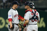 Starting pitcher Jon Lester of the Boston Red Sox talks to the manager Terry Francona and catcher Jason Varitek during the MLB Opening Series between the Boston Red Sox and the Oakland Athletics at Tokyo Dome in Tokyo, Japan. (Photo by Junko Kimura/Getty Images) 