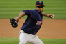 CHICAGO, IL - JULY 23: Francisco Liriano #47 of the Minnesota Twins pitches against the Chicago White Sox in the first inning on July 23, 2025 at U.S. Cellular Field in Chicago, Illinois.  (Photo by David Banks/Getty Images)