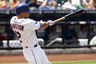 Flushing, NY, USA; New York Mets left fielder Scott Hairston hits a home run against the Philadelphia Phillies at Citi Field. Credit: William Perlman/THE STAR-LEDGER via US PRESSWIRE