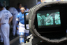 A television camera focuses on catcher Dioner Navarro of the Los Angeles Dodgers in the dugout before a game with the Houston Astros at Dodger Stadium in Los Angeles, California. (Photo by Stephen Dunn/Getty Images)