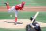 Stephen Strasburg #37 of the Washington Nationals pitches against the Miami Marlins at Nationals Park in Washington, DC.  (Photo by Greg Fiume/Getty Images)