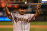 National League All-Star Melky Cabrera #53 of the San Francisco Giants holds up the Ted Williams Most Valuable Player Award after the National League won 8-0 during the 83rd MLB All-Star Game at Kauffman Stadium in Kansas City, Missouri.  (Photo by Jonathan Daniel/Getty Images)