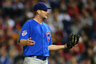 Chris Volstad of the Chicago Cubs reacts to a balk call during the 6-4 loss to the Philadelphia Phillies at Citizens Bank Park in Philadelphia, Pennsylvania. (Photo by Drew Hallowell/Getty Images)